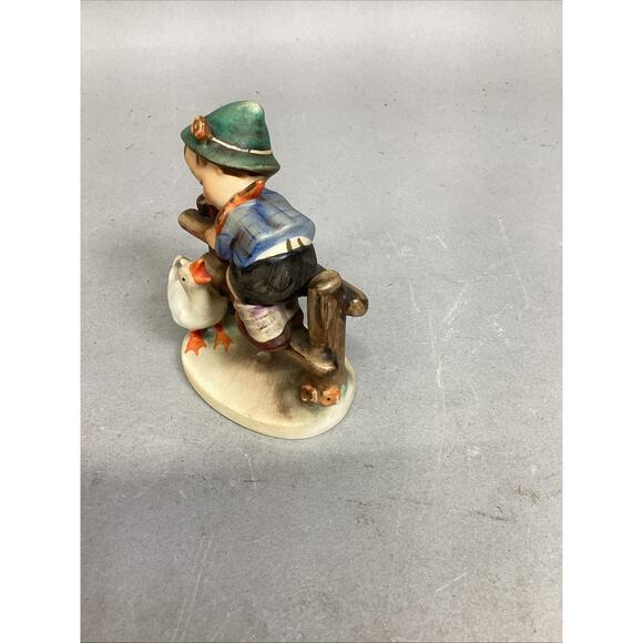 VTG Hummel Goebel Boy on Fence Duck Barnyard Figurine Western Germany - Picture 3 of 11
